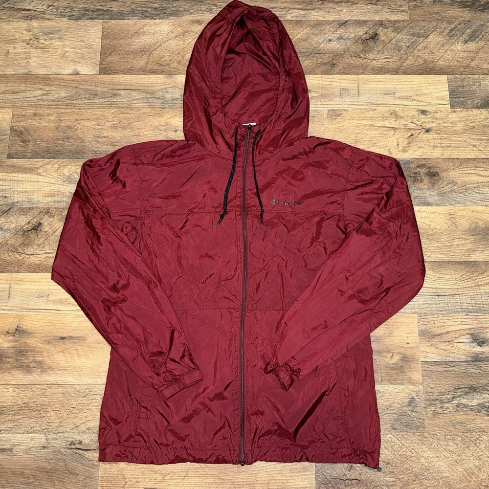 Columbia Windbreaker Maroon Size Small Lightweight